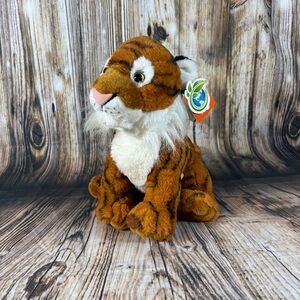 Wild Republic Plush Bengal Tiger 12” Seated Sitting Tags Zoo Gift Shop Animal